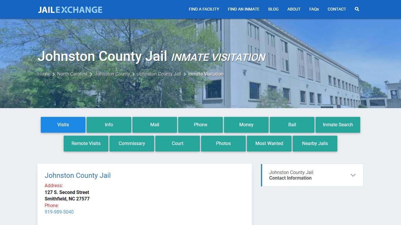 Inmate Visitation - Johnston County Jail, NC - Jail Exchange