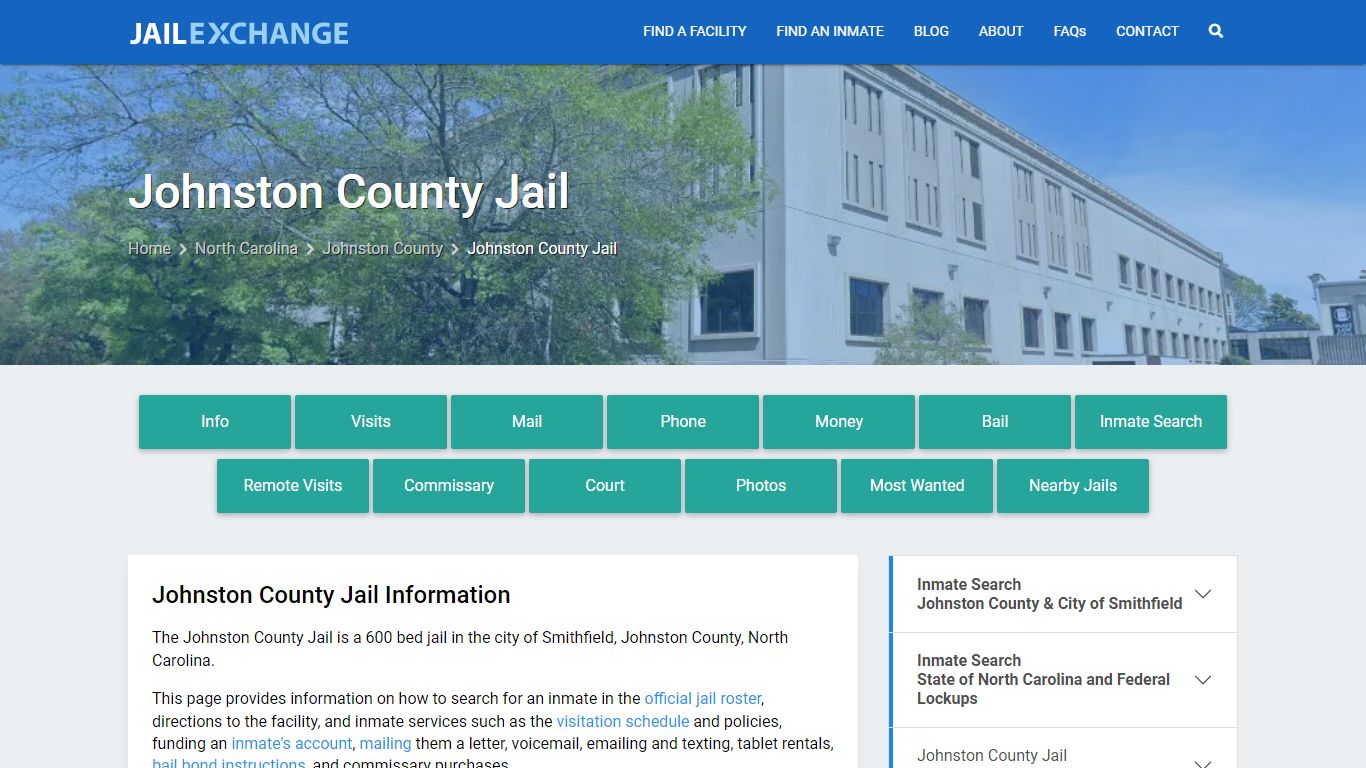 Johnston County Jail, NC Inmate Search, Information